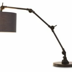 It's About Romi Lampes à Poser Lampe De Table Noire Flexible Et Abat-jour Gris Foncé H100cm -Éclairage Soldes 2024 lampe de table noire flexible et abat jour gris fonce h100cm 1