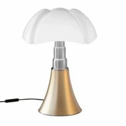 Martinelli Luce Lampes à Poser Lampe Dimmer LED Pied Télescopique Or H50-62cm