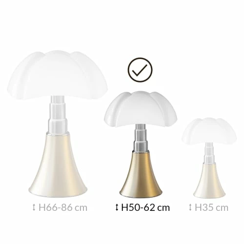 Martinelli Luce Lampes à Poser Lampe Dimmer LED Pied Télescopique Or H50-62cm 8 Martinelli Luce Lampes à Poser Lampe Dimmer LED Pied Télescopique Or H50-62cm – Image 6