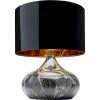 Kare Design Lampes à Poser Lampe Effet Marbre Gris Et Abat-jour Noir -Éclairage Soldes 2024 lampe effet marbre gris et abat jour noir