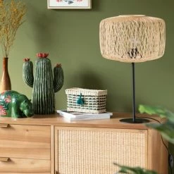 Maisons Du Monde Lampes à Poser Lampe En Bambou Et Métal Noir -Éclairage Soldes 2024 lampe en bambou et metal noir 1000 13 39 228204 2