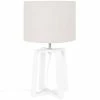 Maisons Du Monde Lampes à Poser Lampe En Bois D'hévéa Et Abat-jour En Coton Gris -Éclairage Soldes 2024 lampe en bois d hevea et abat jour en coton gris 1000 1 29 229178 1