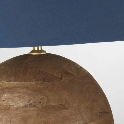Maisons Du Monde Lampes à Poser Lampe En Bois De Manguier Et Abat-jour En Coton Bleu D43 4 Maisons Du Monde Lampes à Poser Lampe En Bois De Manguier Et Abat-jour En Coton Bleu D43 – Image 2