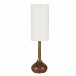 Maisons Du Monde Lampes à Poser Lampe En Bois De Manguier Et Abat-jour En Lin Beige