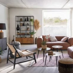 Maisons Du Monde Lampes à Poser Lampe En Bois De Manguier Gravé Et Abat-jour En Coton Noir H75 -Éclairage Soldes 2024 lampe en bois de manguier grave et abat jour en coton noir h75 1000 7 18 227076 2