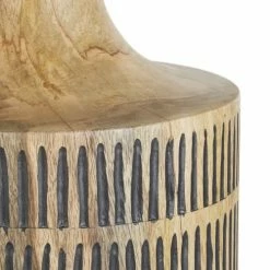 Nouvelles versions -Éclairage Soldes 2024 lampe en bois de manguier grave et abat jour en coton noir h75 1000 7 18 227076 4