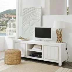 Maisons Du Monde Lampes à Poser Lampe En Bois Flotté Et Abat-jour En Coton H 55 Cm -Éclairage Soldes 2024 lampe en bois flotte et abat jour en coton h 55 cm 1000 16 0 138498 2