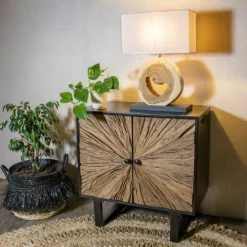 Now’s Home Lampes à Poser Lampe En Bois Naturel Avec Abat-jour Ivoire H57cm -Éclairage Soldes 2024 lampe en bois naturel avec abat jour ivoire h57cm 2