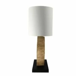 Now’s Home Lampes à Poser Lampe En Bois Naturel Avec Abat-jour Ivoire H57cm -Éclairage Soldes 2024 lampe en bois naturel avec abat jour ivoire h57cm 4