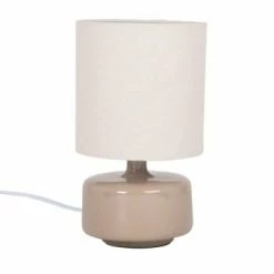 Maisons Du Monde Lampes à Poser Lampe En Céramique Gris Nuage Et Abat-jour En Coton écru -Éclairage Soldes 2024 lampe en ceramique beige et abat jour en coton ecru junha 1000 15 2 225010 1