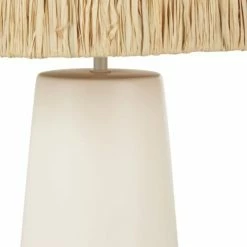 Maisons Du Monde Lampes à Poser Lampe En Céramique Blanche Et Abat-jour En Raphia Tressé Main -Éclairage Soldes 2024 lampe en ceramique blanche et abat jour en raphia tresse main 1000 14 32 221473 4