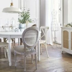 Maisons Du Monde Lampes à Poser Lampe En Céramique Bleue Abat-jour En Lin Blanc -Éclairage Soldes 2024 lampe en ceramique bleue abat jour en lin blanc 1000 8 37 209465 4