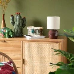 Maisons Du Monde Lampes à Poser Lampe En Céramique Marron Et Abat-jour En Coton Blanc -Éclairage Soldes 2024 lampe en ceramique marron et abat jour en coton blanc 1000 12 1 227387 2