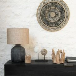 Maisons Du Monde Lampes à Poser Lampe En Céramique Noire Et Abat-jour En Jute -Éclairage Soldes 2024 lampe en ceramique noire et abat jour en jute 1000 12 26 210438 3