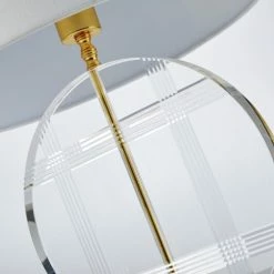 Maisons Du Monde Lampes à Poser Lampe En Cristal, Métal Doré Et Abat-jour Blanc -Éclairage Soldes 2024 lampe en cristal metal dore et abat jour blanc 1000 0 2 210086 2