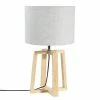 Maisons Du Monde Lampes à Poser Lampe En Hévéa Avec Abat-jour Gris -Éclairage Soldes 2024 lampe en hevea avec abat jour gris 1000 5 30 151730 14
