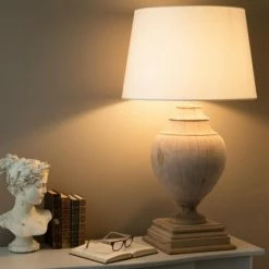 Maisons Du Monde Lampes à Poser Lampe En Manguier Et Abat-jour En Coton Blanc H 90 Cm -Éclairage Soldes 2024 lampe en manguier et abat jour en coton blanc h 90 cm 1000 8 18 146429 7