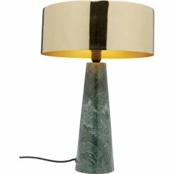 Kare Design Lampes à Poser Lampe En Marbre Vert Et Acier Doré -Éclairage Soldes 2024 lampe en marbre vert et acier dore 3
