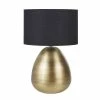 Maisons Du Monde Lampes à Poser Lampe En Métal Doré Et Abat-jour En Coton Noir D51 -Éclairage Soldes 2024 lampe en metal dore et abat jour en coton noir d51 1000 16 17 226337 1