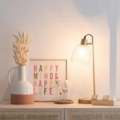 Maisons Du Monde Lampes à Poser Lampe En Métal Doré Et Abat-jour En Verre -Éclairage Soldes 2024 lampe en metal dore et abat jour en verre 1000 11 31 203637 2