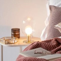 Maisons Du Monde Lampes à Poser Lampe En Métal Doré Et Verre -Éclairage Soldes 2024 lampe en metal dore et verre 1000 14 12 227644 3