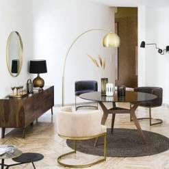 Maisons Du Monde Lampes à Poser Lampe En Métal Doré Patiné Et Abat-jour Noir -Éclairage Soldes 2024 lampe en metal dore patine et abat jour noir 1000 7 17 191036 8