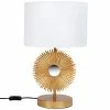 Maisons Du Monde Lampes à Poser Lampe En Métal Doré Soleil Sculpté Et Abat-jour Blanc En Coton Et Lin Recyclés -Éclairage Soldes 2024 lampe en metal dore soleil sculpte et abat jour blanc en coton et lin recycles 1000 7 17 227977 1