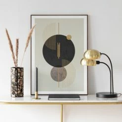 Maisons Du Monde Lampes à Poser Lampe En Métal Noir Et Doré -Éclairage Soldes 2024 lampe en metal noir et dore 1000 12 18 223919 3
