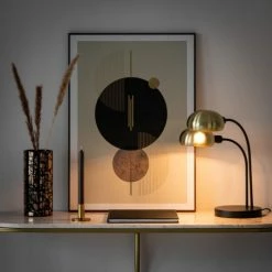 Maisons Du Monde Lampes à Poser Lampe En Métal Noir Et Doré -Éclairage Soldes 2024 lampe en metal noir et dore 1000 12 18 223919 4