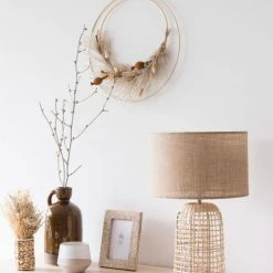 Maisons Du Monde Lampes à Poser Lampe En Rotin Tressé Et Abat-jour En Lin Beige -Éclairage Soldes 2024 lampe en rotin tresse et abat jour en lin beige 1000 10 30 211303 6