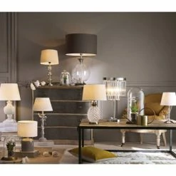 Maisons Du Monde Lampes à Poser Lampe En Verre Avec Abat-jour Beige -Éclairage Soldes 2024 lampe en verre avec abat jour beige 1000 2 2 144978 9