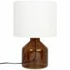 Maisons Du Monde Lampes à Poser Lampe En Verre Marron Et Abat-jour Blanc -Éclairage Soldes 2024 lampe en verre marron et abat jour blanc 1000 7 16 228181 1