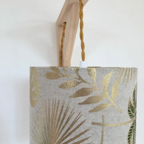 Belamp Appliques Murales Et Spots Lampe équerre Tissu Feuillage Doré Et Cordon Torsadé Or 5 Belamp Appliques Murales Et Spots Lampe équerre Tissu Feuillage Doré Et Cordon Torsadé Or – Image 3