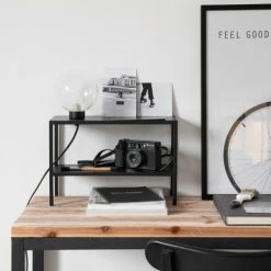Maisons Du Monde Lampes à Poser Lampe étagère En Métal Noir Et Globe En Verre -Éclairage Soldes 2024 lampe etagere en metal noir et globe en verre 1000 0 23 223924 3