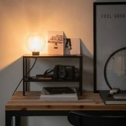Maisons Du Monde Lampes à Poser Lampe étagère En Métal Noir Et Globe En Verre -Éclairage Soldes 2024 lampe etagere en metal noir et globe en verre 1000 0 23 223924 4