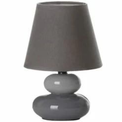 Unimasa Lampes à Poser Lampe Galet Céramique Marron Et Crème -Éclairage Soldes 2024 lampe galet ceramique 22 cm 1