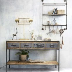 Maisons Du Monde Lampes à Poser Lampe Indus En Métal Doré Effet Vieilli -Éclairage Soldes 2024 lampe indus en metal dore effet vieilli 1000 13 0 202704 6