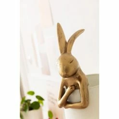 Kare Design Lampes à Poser Lampe Lapin En Polyrésine Dorée Et Abat-jour En Lin Beige H68 -Éclairage Soldes 2024 lampe lapin en polyresine doree et abat jour en lin beige h68 2