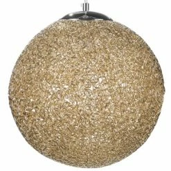 Beliani Suspensions Lampe Ronde Doré