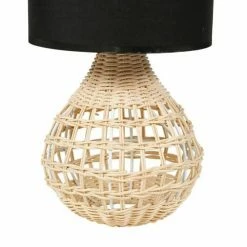 Decoratie Lampes à Poser Lampe Rotin Fine Abat-jour Noir -Éclairage Soldes 2024 lampe rotin fine abat jour noir 2