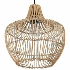 Beliani Suspensions Lampe Suspendue En Rotin Naturel -Éclairage Soldes 2024 lampe suspendue en rotin naturel 3