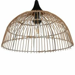 Beliani Suspensions Lampe Suspendue En Rotin Naturel -Éclairage Soldes 2024 lampe suspendue en rotin naturel 9