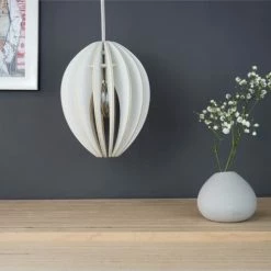 Gone's Suspensions Lampe Suspension Bois Et Béton Frêne Teinté Blanc Cordon Blanc -Éclairage Soldes 2024 lampe suspension bois et beton frene teinte blanc cordon blanc 3