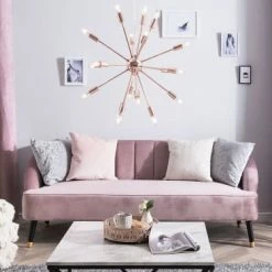 Beliani Suspensions Lampe Suspension Cuivrée -Éclairage Soldes 2024 lampe suspension cuivree 1