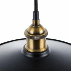 Beliani Suspensions Lampe Suspension Noir Et Doré -Éclairage Soldes 2024 lampe suspension noir et dore 3
