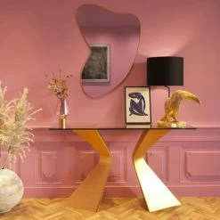 Kare Design Lampes à Poser Lampe Toucan En Polyrésine Dorée Et Abat-jour Noir -Éclairage Soldes 2024 lampe toucan en polyresine doree et abat jour noir 2