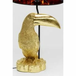 Kare Design Lampes à Poser Lampe Toucan En Polyrésine Dorée Et Abat-jour Noir -Éclairage Soldes 2024 lampe toucan en polyresine doree et abat jour noir 3