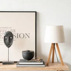 Maisons Du Monde Lampes à Poser Lampe Trépied Marron Et Abat-jour écru -Éclairage Soldes 2024 lampe trepied marron et abat jour ecru 1000 10 7 211116 2