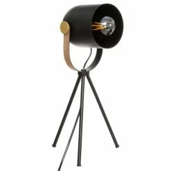 Home Maison Lampes à Poser Lampe Trépied Noir H45cm