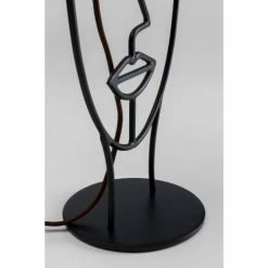 Kare Design Lampes à Poser Lampe Visage En Acier Et Abat-jour En Coton Marron -Éclairage Soldes 2024 lampe visage en acier et abat jour en coton marron 2